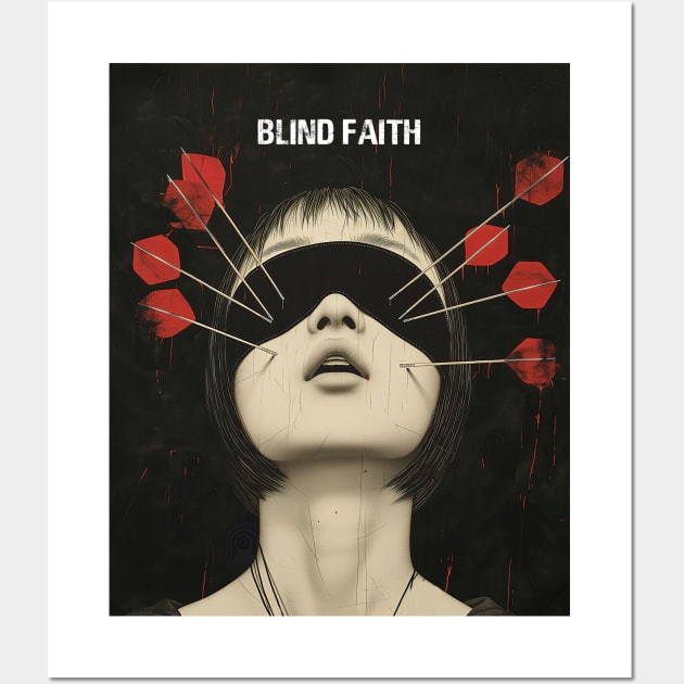 Blind Faith: Blind Leading the Blind on a Dark Background Wall Art by Puff Sumo